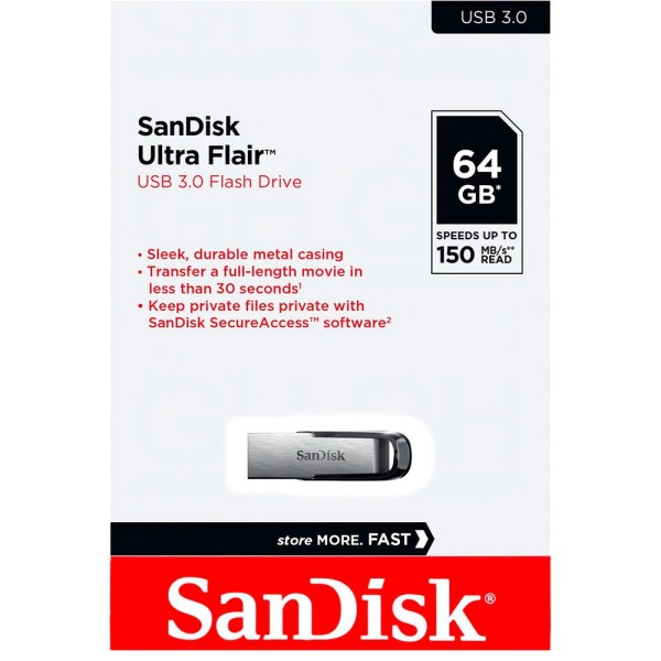 PENDRIVE SanDisk Ultra-Flair 64GB (USB 3.0)