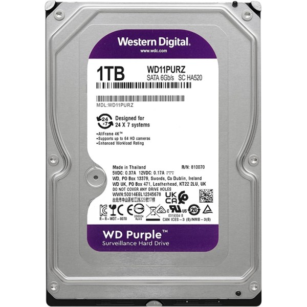 HARDISK W.D. 1TB Purple (3,5")