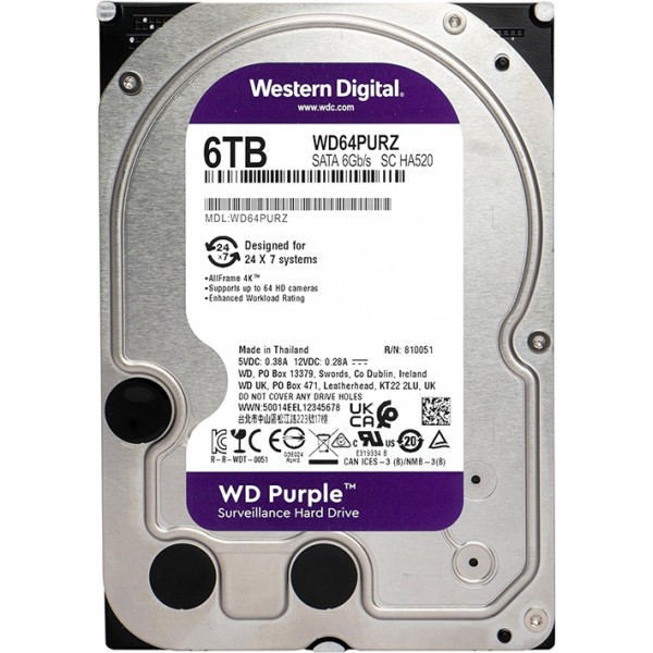 HARDISK W.D. 6TB Purple (3,5")