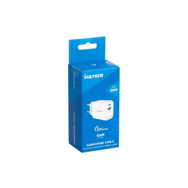 VULTECH Caricabatteria Mini 30W (TYPE_C+USB)